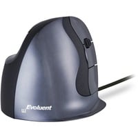 Evoluent Evoluent D mouse Ufficio Mano destra USB tipo A Laser 3200 DPI Nero/Argento, Mano destra, Design verticale, Laser, USB tipo A, 3200 DPI, Nero