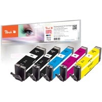 Peach PI100-378 cartuccia d'inchiostro 5 pz Compatibile Resa elevata (XL) Nero, Ciano, Magenta, Giallo Resa elevata (XL), Nero, Ciano, Magenta, Giallo, 17 ml, 10 ml, 5 pz, Confezione multipla