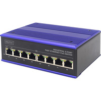 Digitus Switch PoE Fast Ethernet 8 porte, industriale, non gestito, Interruttore 
