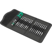 Wera Kompakt 60 KK Set di bussole, chiave combinata   Nero/Verde, Set di bussole, 1/4", Metrico, 17 testina/e, 10,15,20,25,30,40 mm, PH1,PH2,PH3,PZ1,PZ2,PZ3