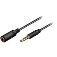 goobay 3m 3.5mm cavo audio Nero, Cavo di prolunga Nero, 3.5mm, Maschio, 3.5mm, Femmina, 3 m, Nero