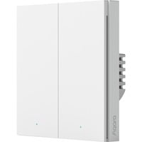 Aqara Interruttore da parete intelligente H1 - due interruttori a bilanciere con conduttore neutro, Pulsante bianco