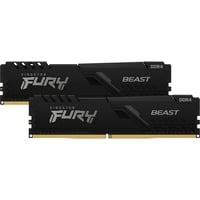 Kingston FURY FURY Beast 32GB 3200MT/s DDR4 CL16 DIMM (Kit da 2) 1Gx8 Black, Memoria Nero, 32 GB, 2 x 16 GB, DDR4, 288-pin DIMM