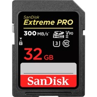 SanDisk Extreme PRO 32 GB SDHC UHS-II Classe 10, Scheda di memoria Nero, 32 GB, SDHC, Classe 10, UHS-II, 300 MB/s, 260 MB/s