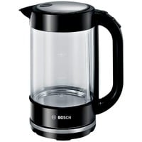 Bosch TWK70B03 bollitore elettrico 1,7 L 2400 W Nero, Trasparente Nero, 1,7 L, 2400 W, Nero, Trasparente, Vetro, Indicatore del livello dell'acqua, Arresto di sicurezza contro il surriscaldamento