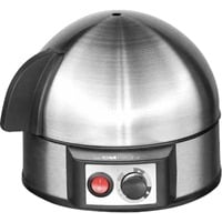 Clatronic EK 3321 Pentolino per uova 7 uovo/uova 400 W Nero, Acciaio inossidabile, Cuociuova accaio, 220-240 V, 50 - 60 Hz