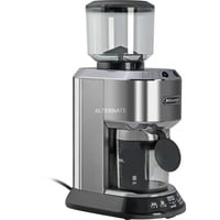 DeLonghi Dedica Argento, Coffee Mill argento/Nero, Macinacaffè elettrico, 350 g, Macinino conico, Acciaio inox, LCD, Argento