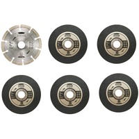 Ryobi Set di dischi da taglio RAK6AGD1, per smerigliatrice angolare da 125 mm, Lama 