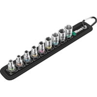 Wera 05003883001 bussola e set di bussole, chiave combinata   Nero/Argento, Set di bussole, 1/4", Metrico, 9 testina/e, 5,5.5,6,7,8,10,11,12,13 mm