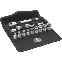 Wera 8100 SA 12 HF Set di bussole, Set di strumenti Set di bussole, Nero, Cromo, Multicolore, Manico della chiave a cricchetto, 1 pezzo(i), 1/4", 5,5.5,6,7,8,10,11,12,13 mm
