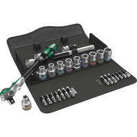Wera 8100 SC 6 Set di chiavi a bussola, Set di strumenti Nero/Verde, Set di chiavi a bussola, Nero, Cromo, Verde, CE, Manico della chiave a cricchetto, 1 pezzo(i), 10,11,12,13,14,15,16,17,18,19 mm