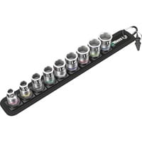 Wera Belt B 1 Set di bussole, chiave combinata   Nero/Argento, Set di bussole, 3/8", Metrico, 9 testina/e, 8,10,12,13,15,16,17,18,19 mm