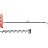 fischer DUOTEC 10 S PH 25 pezzo(i) Kit di gancio a vite e tasselli a muro 5 cm, Tassello grigio chiaro/Rosso, Kit di gancio a vite e tasselli a muro, Cemento, Metallo, Argento, Acciaio, 5 cm
