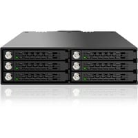 Icy Dock MB996SK-6SB pannello drive bay Nero, Inquadramento Nero, Nero, Metallo, 9.5 mm, 1 ventola(e), 4 cm, 12 Gbit/s