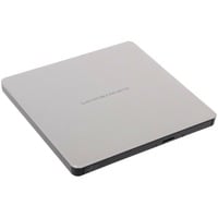 Hitachi-LG Data Storage Slim Portable DVD-Writer lettore di disco ottico DVD±RW Argento, masterizzatore DVD esterno argento, Argento, Vassoio, Desktop/Notebook, DVD±RW, USB 2.0, 60000 h, Vendita al dettaglio