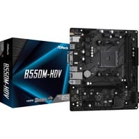 ASRock B550M-HDV AMD B550 Socket AM4 micro ATX, Scheda madre AMD, Socket AM4, 3rd Generation AMD Ryzen™ 3, 3rd Generation AMD Ryzen 5, 3rd Generation AMD Ryzen™ 7, 3rd..., DDR4-SDRAM, 64 GB, DIMM