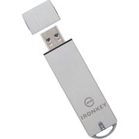 Kingston IronKey 128GB Basic S1000 Encrypted USB 3.0 FIPS 140-2 Level 3, Chiavetta USB 128 GB, USB tipo A, 3.2 Gen 1 (3.1 Gen 1), 230 MB/s, Cuffia, Argento