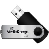 MediaRange 64GB USB 2.0 unità flash USB USB Type-A / Micro-USB Nero, Argento, Chiavetta USB Nero/Argento, 64 GB, USB Type-A / Micro-USB, 2.0, 13 MB/s, Girevole, Nero, Argento