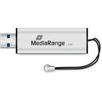 MediaRange MR914 unità flash USB 8 GB USB tipo A 3.2 Gen 1 (3.1 Gen 1) Nero, Argento, Chiavetta USB argento/Nero, 8 GB, USB tipo A, 3.2 Gen 1 (3.1 Gen 1), 175 MB/s, Lamina di scorrimento, Nero, Argento