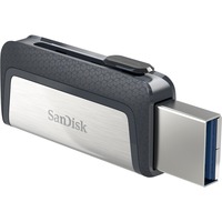 SanDisk Ultra Dual Drive USB Type-C unità flash USB 32 GB USB Type-A / USB Type-C 3.2 Gen 1 (3.1 Gen 1) Nero, Argento, Chiavetta USB 32 GB, USB Type-A / USB Type-C, 3.2 Gen 1 (3.1 Gen 1), Lamina di scorrimento, 9,1 g, Nero, Argento