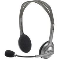 Logitech LGT-H110 Cuffie e auricolari, Headset argento/grigio, Cablato, Ufficio, 20 - 20000 Hz, 74 g, Auricolare, Nero, Argento, Vendita al dettaglio