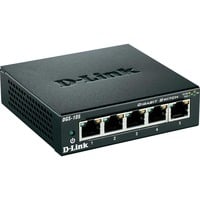 D-Link DGS-105 Non gestito L2 Gigabit Ethernet (10/100/1000) Nero, Interruttore Nero, Non gestito, L2, Gigabit Ethernet (10/100/1000), Full duplex