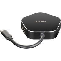D-Link DUB-M420 replicatore di porte e docking station per laptop Cablato Thunderbolt 3 Alluminio, Nero, Hub USB Nero/Argento, Cablato, Thunderbolt 3, 60 W, Alluminio, Nero, 5 Gbit/s, 4096 x 2160 Pixel