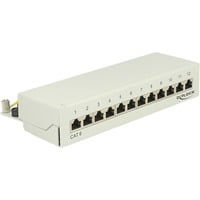 DeLOCK 87292 pezzo di pannello, Patch Panel grigio, RJ-45, LSA, Grigio, Metallo, Montaggio a muro, 218 mm, 44,2 mm