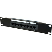 Digitus CAT 5e, pannello patch classe D, non schermato, Patch Panel Nero/grigio, pannello patch classe D, non schermato, RJ-45, Cat5e, Nero, Montaggio a rack, 1U, EIA/TIA 568 ISO/IEC DIS 11801