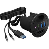ICY BOX IB-HUB1404A presa energia Nero, Hub USB Nero, Nero, Plastica, 68 mm, 69 mm, 70 mm, 156 g