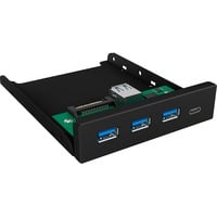 ICY BOX IB-HUB1418-i3 Nero, Pannello frontale Nero, Nero, GL3520 ASM1543, 101 mm, 137 mm, 25 mm, 143 g