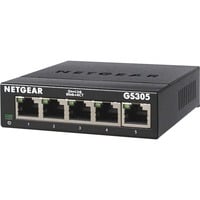 Netgear GS305 Non gestito L2 Gigabit Ethernet (10/100/1000) Nero, Interruttore Nero, Non gestito, L2, Gigabit Ethernet (10/100/1000), Montabile a parete