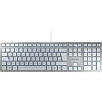 CHERRY KC 6000 SLIM tastiera Universale USB QWERTZ Tedesco Argento argento, Full-size (100%), Cablato, USB, QWERTZ, Argento