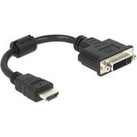 DeLOCK 0.2m HDMI-DVI M/F 0,2 m HDMI tipo A (Standard) DVI-D Nero, Adattatore Nero, 0,2 m, HDMI tipo A (Standard), DVI-D, Maschio, Femmina, Nero