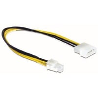 DeLOCK 0.3m P4/Molex 4-pin 0,3 m, Cavo 0,3 m, ATX (4-pin), Molex (4-pin), Nero, Giallo