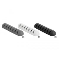 DeLOCK 18301 organizer per cavi Scrivania/Parete Supporto per cavo Nero, Grigio, Bianco 6 pezzo(i) bianco/grigio, Supporto per cavo, Scrivania/Parete, Gomma termoplastica (TPR), Nero, Grigio, Bianco