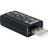 DeLOCK 61645 adattatore per inversione del genere dei cavi USB 2.0 2x 3.5 Nero, Scheda audio Nero, USB 2.0, 2x 3.5, Nero, Vendita al dettaglio