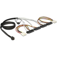DeLOCK 83391 cavo Serial Attached SCSI (SAS) 1 m Multicolore Nero, 1 m, 1 x Mini SAS HD x 4 SFF 8643, 4 x SAS 29p SFF 8482, Maschio/Femmina, Multicolore