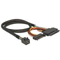 DeLOCK 84819 scheda di interfaccia e adattatore Interno U.2, SATA Nero, Mini SAS, U.2, SATA, PCIe 3.0, 0,5 m, Sacchetto di politene