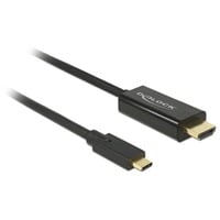 DeLOCK 85258 cavo e adattatore video 1 m USB tipo-C HDMI Nero Nero, 1 m, USB tipo-C, HDMI, Maschio, Maschio, Oro