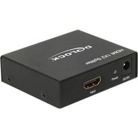 DeLOCK 87701 ripartitore video HDMI 2x HDMI, Splitter HDMI Nero, HDMI, 2x HDMI, Nero, Metallo, 340 MHz, 1 m