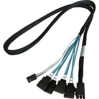 HighPoint Cavo adattatore 1x mSAS SFF-8643 > 4x SATA Nero
