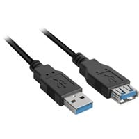 Sharkoon 1m, 2xUSB3.0-A cavo USB USB 3.2 Gen 1 (3.1 Gen 1) USB A Nero, Cavo di prolunga Nero, 2xUSB3.0-A, 1 m, USB A, USB A, USB 3.2 Gen 1 (3.1 Gen 1), Maschio/Femmina, Nero