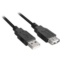 Sharkoon 4044951015412 cavo USB 2 m USB 2.0 USB A Nero, Cavo di prolunga Nero, 2 m, USB A, USB A, USB 2.0, Maschio/Femmina, Nero