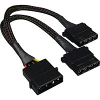 Sharkoon Cavo di alimentazione a Y 4Pin 5,25" > 2x 4Pin 5,25", Cavo a Y Nero