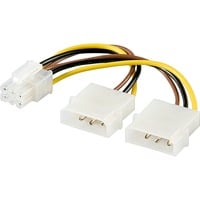 goobay PI1919 cavo di alimentazione interno 0,2 m Nero/Giallo, PCI-E (6-pin), 0,2 m, Maschio, Femmina, Dritto, Dritto