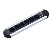 Bachmann PRIMO 6AC outlet(s) 1.75m Nero, Argento prolunghe e multiple, Ciabatta Nero/alluminio, 71 mm, 431 mm, 46 mm, 1,75 m, Nero, Argento, 16 A