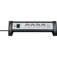 Brennenstuhl 1156250534 prolunghe e multiple 1,8 m 4 presa(e) AC Nero, Bianco, Ciabatta Nero/Grigio chiaro, 1,8 m, 4 presa(e) AC, Tipo F, IP20, Nero, Bianco, 3,1 A