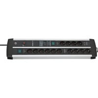 Brennenstuhl Multipresa Premium-Protect-Line 14 vie Duo, Ciabatta Nero/Argento