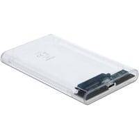 DeLOCK 42617 contenitore di unità di archiviazione Box esterno HDD/SSD Trasparente 2.5", Disk enclosure trasparente, Box esterno HDD/SSD, 2.5", Serial ATA III, 6 Gbit/s, Hot-swap, Trasparente